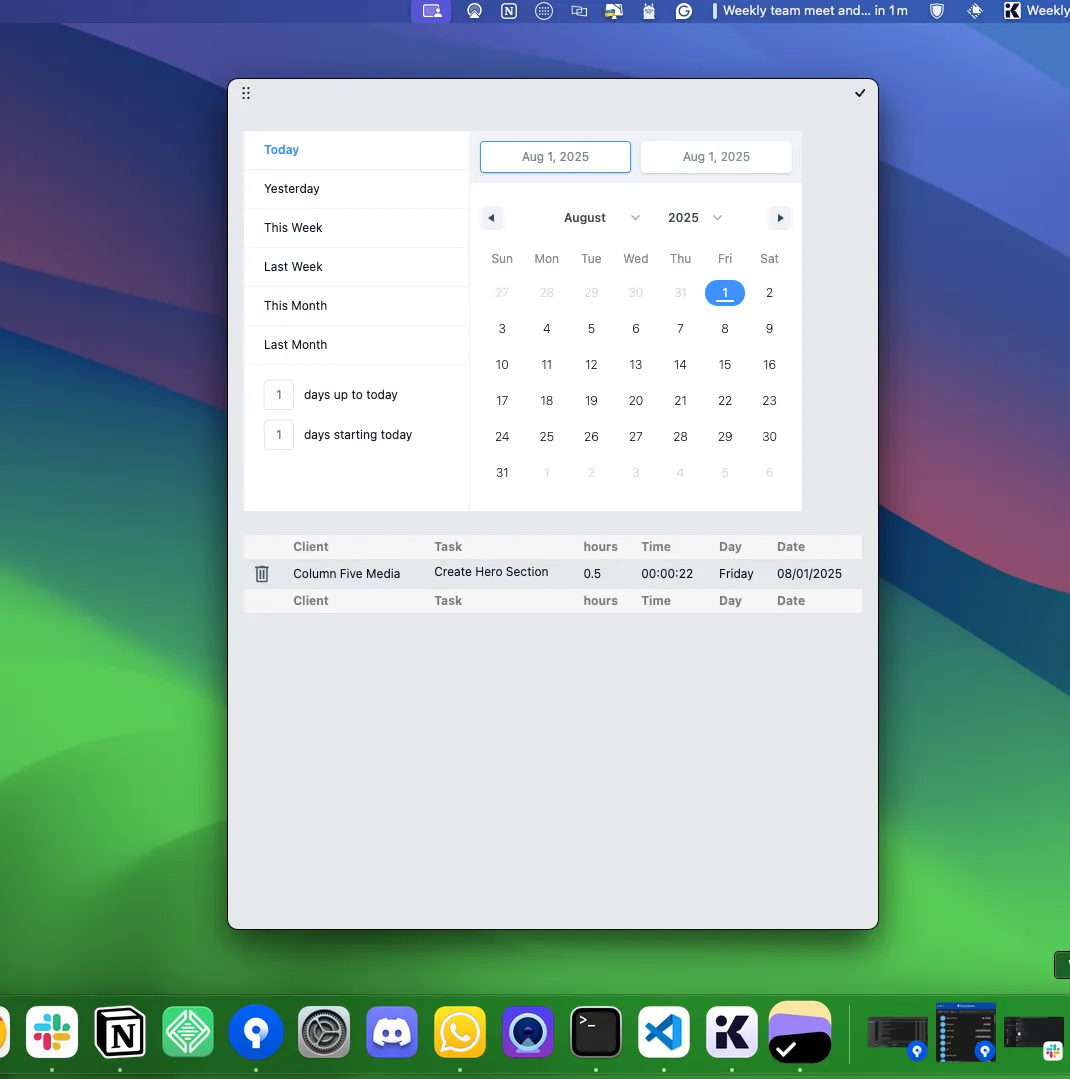 Trckr main interface